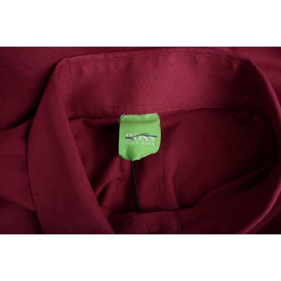 Hugo Boss Mens Dress Shirt Sz ? Button Down Red Burgundy Maroon NWT - Picture 6 of 6